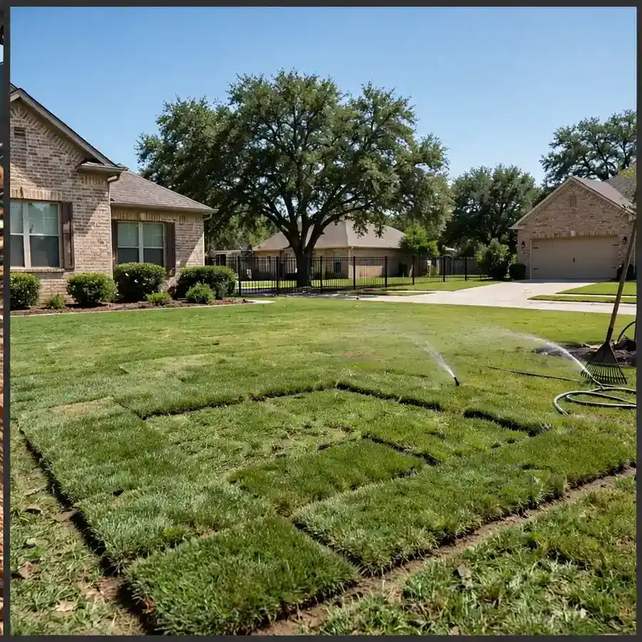 Restored lawn where a stump was removed